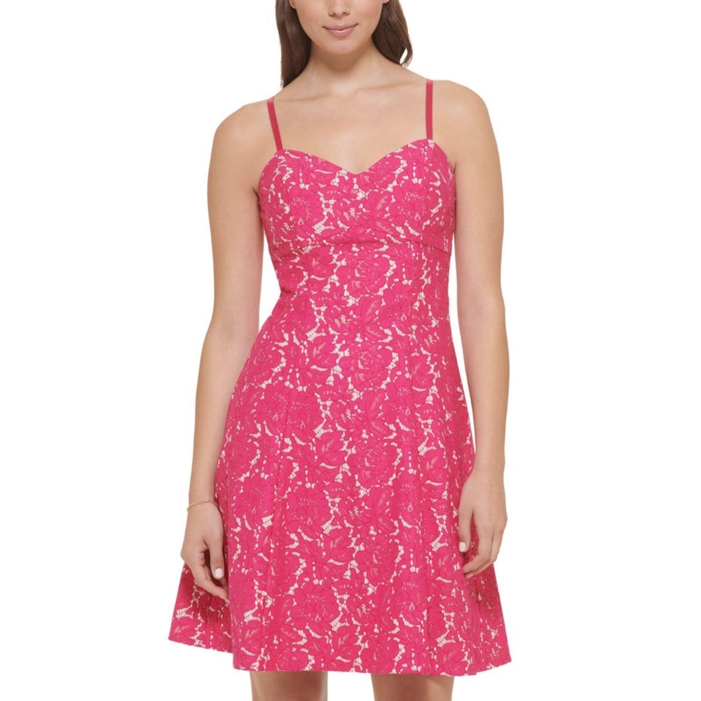 Guess Fuchsia Pink Lace Dress